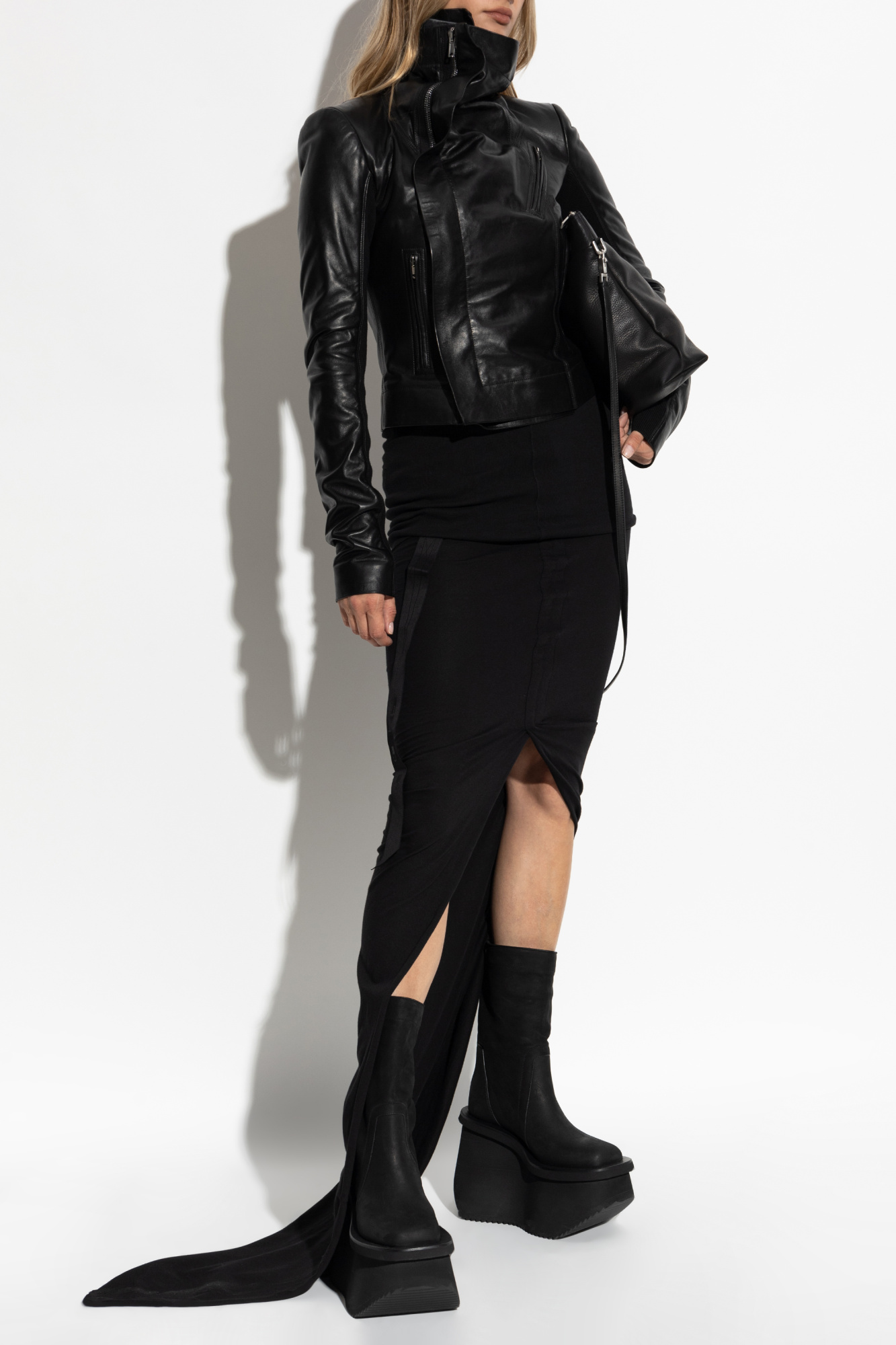 レザージャケット・コート [RICK OWENS] OFFICIER WASHING LEATHER JACKET Rick Owens Leather jacket `Classic` | Women's Clothing | Vitkac